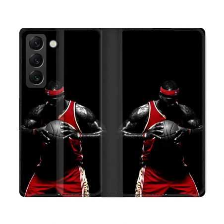 Housse Cuir Portefeuille Pour Samsung Galaxy S22 Ultra Sport Basketeur