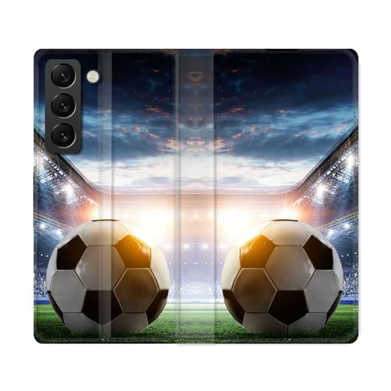 Housse Cuir Portefeuille Pour Samsung Galaxy S22 Ultra Sport Football Stade
