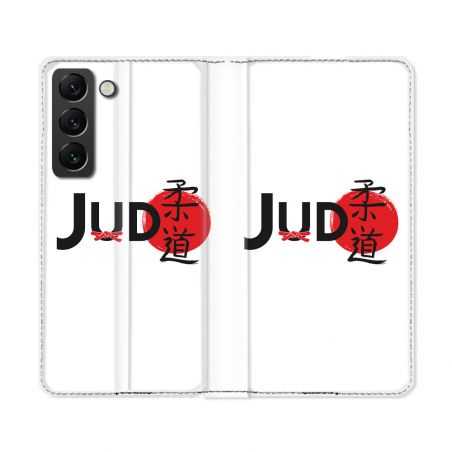 Housse Cuir Portefeuille Pour Samsung Galaxy S22 Ultra Sport Judo Logo