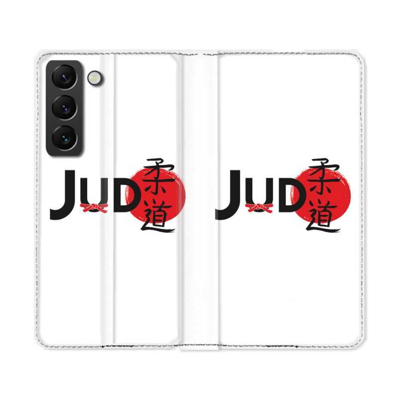 Housse Cuir Portefeuille Pour Samsung Galaxy S22 Ultra Sport Judo Logo
