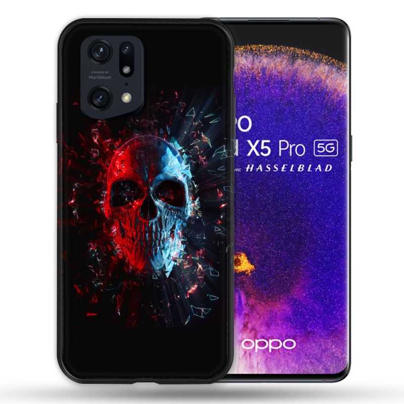 Coque Pour Oppo Find X5 Pro Tete de Mort Deflagration