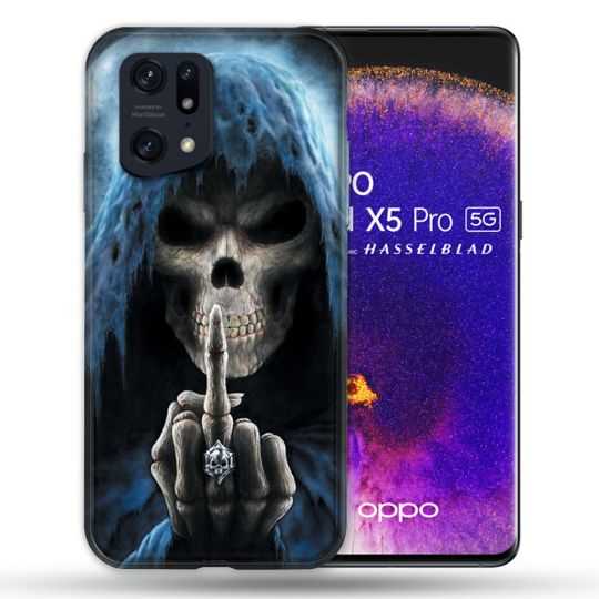 Coque Pour Oppo Find X5 Pro Tete de Mort Doigt