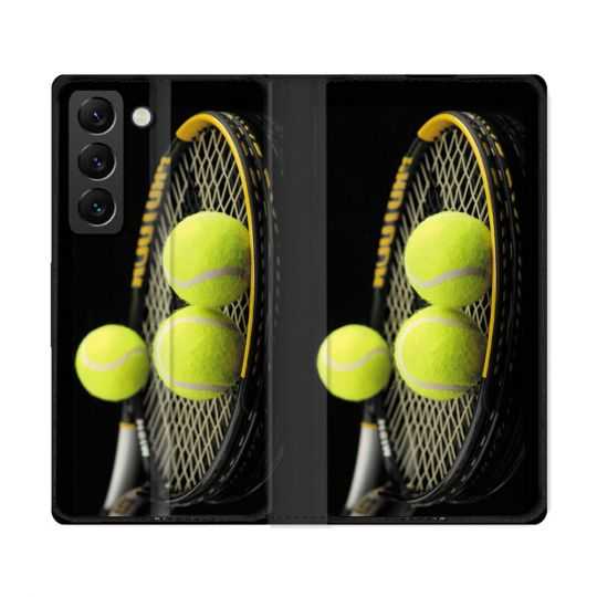 Housse Cuir Portefeuille Pour Samsung Galaxy S22 Ultra Sport Tennis Balls