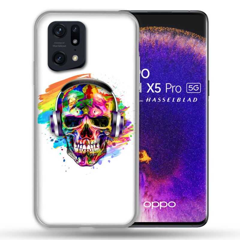 Coque Pour Oppo Find X5 Pro Tete de Mort Tag