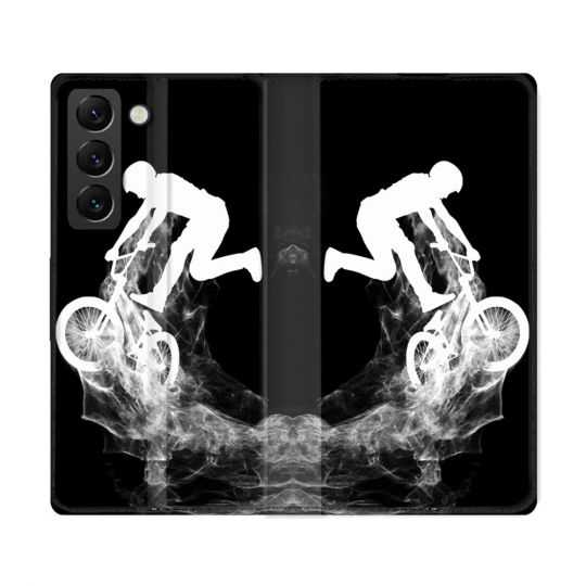 Housse Cuir Portefeuille Pour Samsung Galaxy S22 Ultra Sport VTT Noir