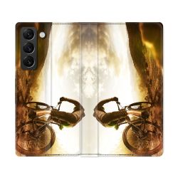 Housse Cuir Portefeuille Pour Samsung Galaxy S22 Ultra Sport VTT Soleil