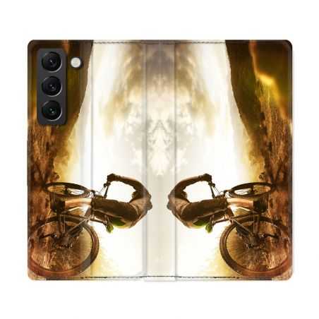 Housse Cuir Portefeuille Pour Samsung Galaxy S22 Ultra Sport VTT Soleil