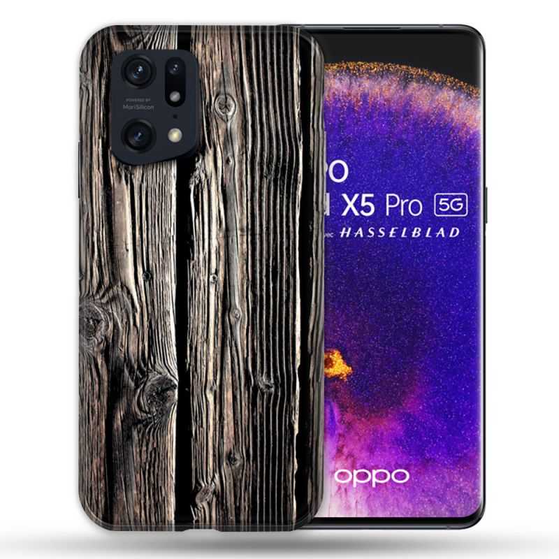 Coque Pour Oppo Find X5 Pro Texture Bois