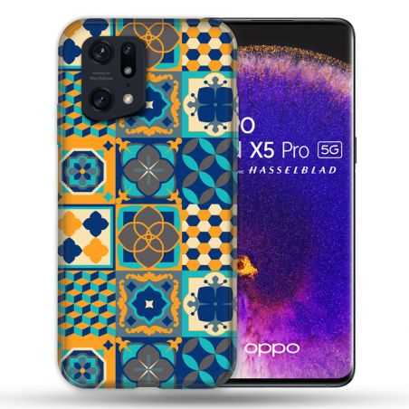 Coque Pour Oppo Find X5 Pro Texture Carreau Ciment Orange