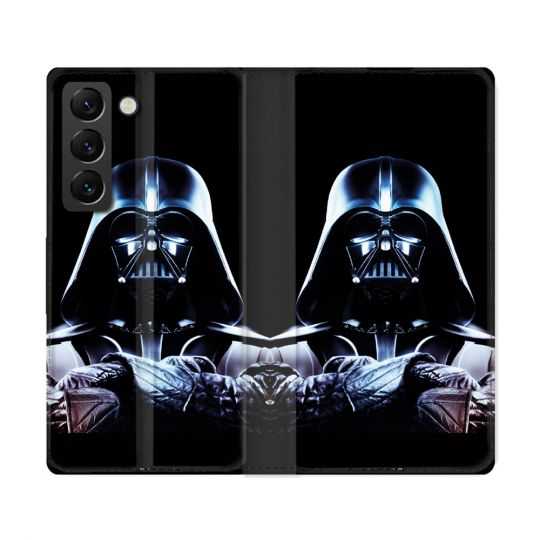 Housse Cuir Portefeuille Pour Samsung Galaxy S22 Ultra Star Wars - Dark Vador Noir
