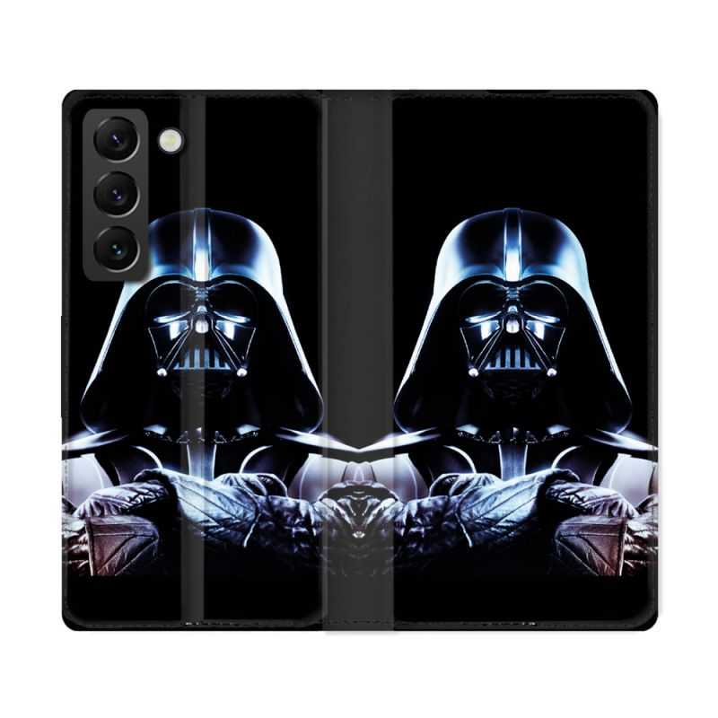 Housse Cuir Portefeuille Pour Samsung Galaxy S22 Ultra Star Wars - Dark Vador Noir
