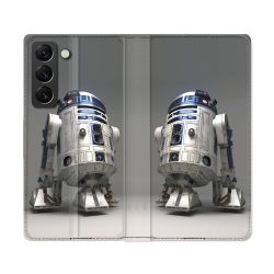 Housse Cuir Portefeuille Pour Samsung Galaxy S22 Ultra Star Wars - R2D2
