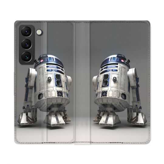 Housse Cuir Portefeuille Pour Samsung Galaxy S22 Ultra Star Wars - R2D2