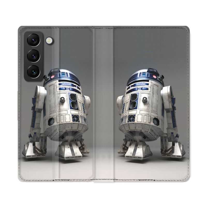 Housse Cuir Portefeuille Pour Samsung Galaxy S22 Ultra Star Wars - R2D2