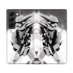Housse Cuir Portefeuille Pour Samsung Galaxy S22 Ultra Star Wars - Trooper