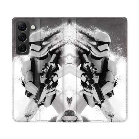 Housse Cuir Portefeuille Pour Samsung Galaxy S22 Ultra Star Wars - Trooper