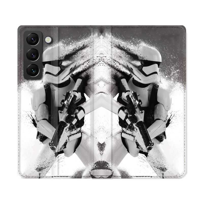 Housse Cuir Portefeuille Pour Samsung Galaxy S22 Ultra Star Wars - Trooper