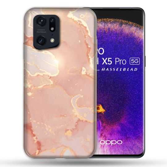 Coque Pour Oppo Find X5 Pro Texture Marbre Rose