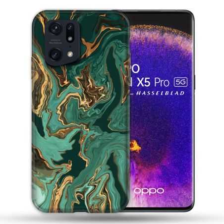 Coque Pour Oppo Find X5 Pro Texture Marbre Vert