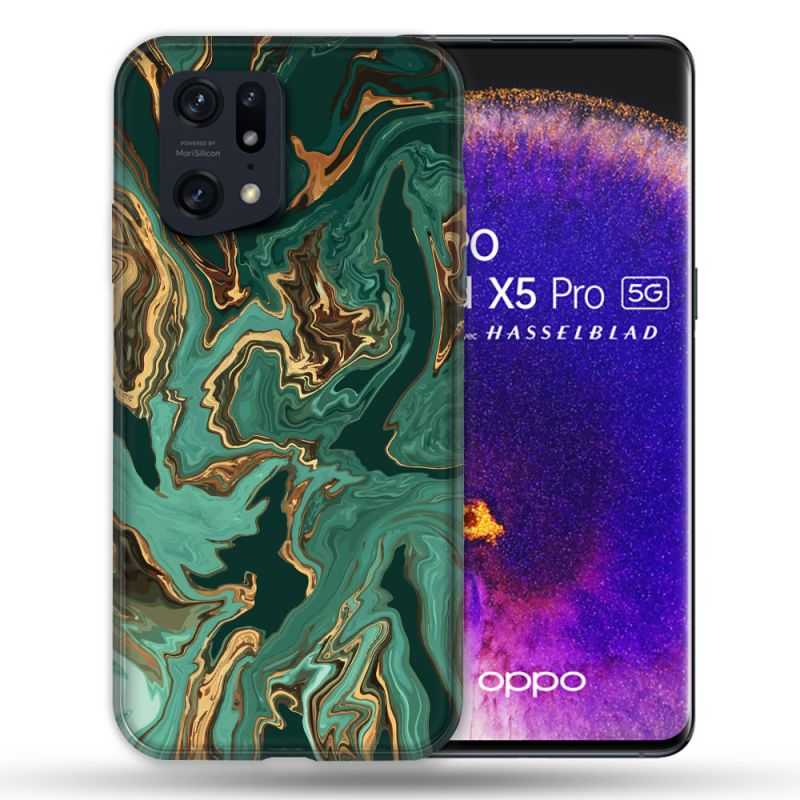 Coque Pour Oppo Find X5 Pro Texture Marbre Vert