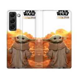 Housse Cuir Portefeuille Pour Samsung Galaxy S22 Ultra Star Wars - Yoda bebe soleil