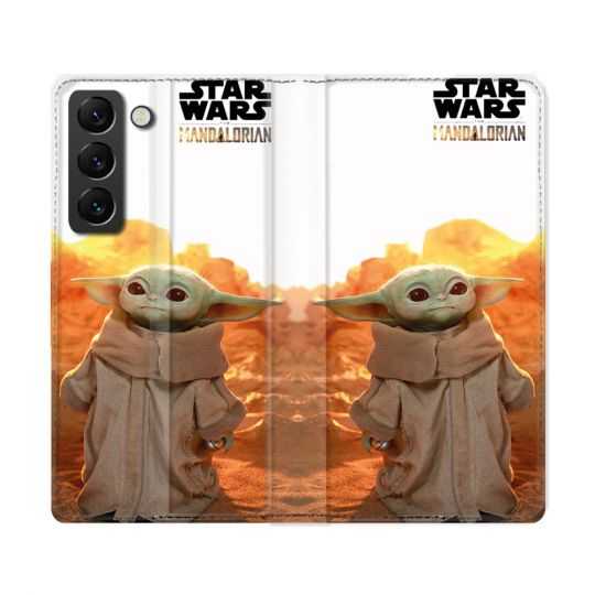 Housse Cuir Portefeuille Pour Samsung Galaxy S22 Ultra Star Wars - Yoda bebe soleil