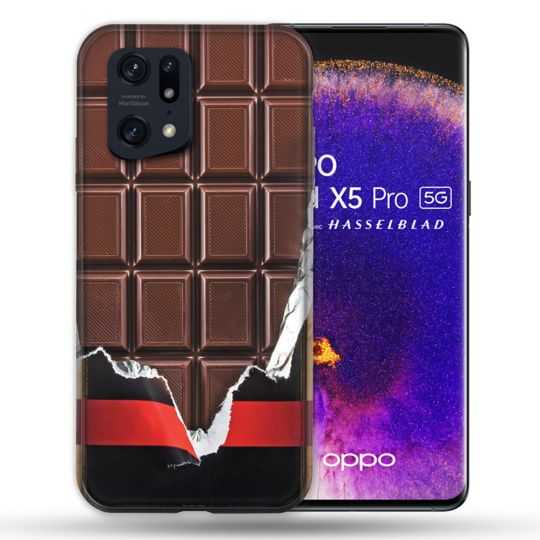 Coque Pour Oppo Find X5 Pro Texture Trompe Oeil Chocolat