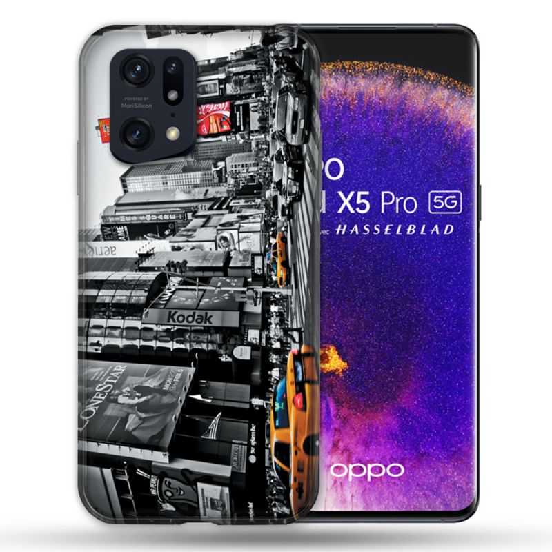 Coque Pour Oppo Find X5 Pro Voyage Amerique USA New York Taxi
