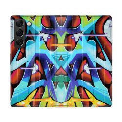 Housse Cuir Portefeuille Pour Samsung Galaxy S22 Ultra Street Art Graf Color