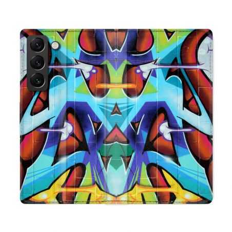 Housse Cuir Portefeuille Pour Samsung Galaxy S22 Ultra Street Art Graf Color