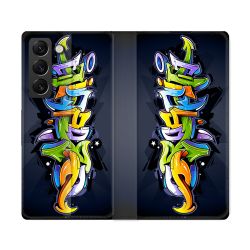 Housse Cuir Portefeuille Pour Samsung Galaxy S22 Ultra Street Art Graffiti