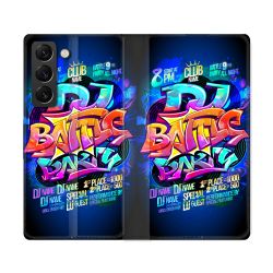 Housse Cuir Portefeuille Pour Samsung Galaxy S22 Ultra Street Art Rap