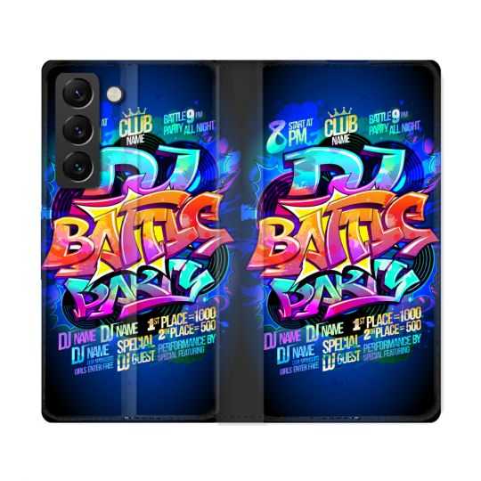 Housse Cuir Portefeuille Pour Samsung Galaxy S22 Ultra Street Art Rap