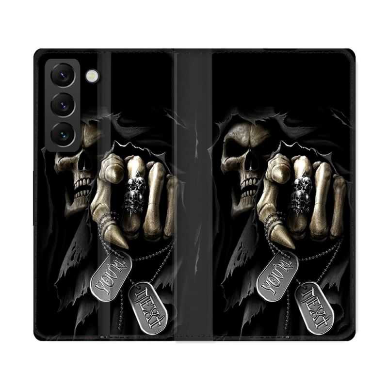 Housse Cuir Portefeuille Pour Samsung Galaxy S22 Ultra Tete de Mort Your Next
