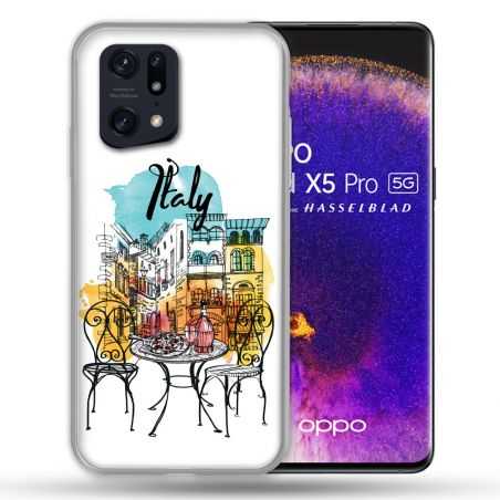 Coque Pour Oppo Find X5 Pro Voyage Italie Vintage