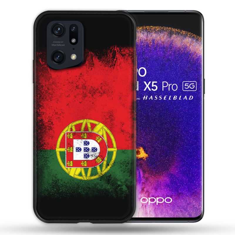 Coque Pour Oppo Find X5 Pro Voyage Portugal Drapeau