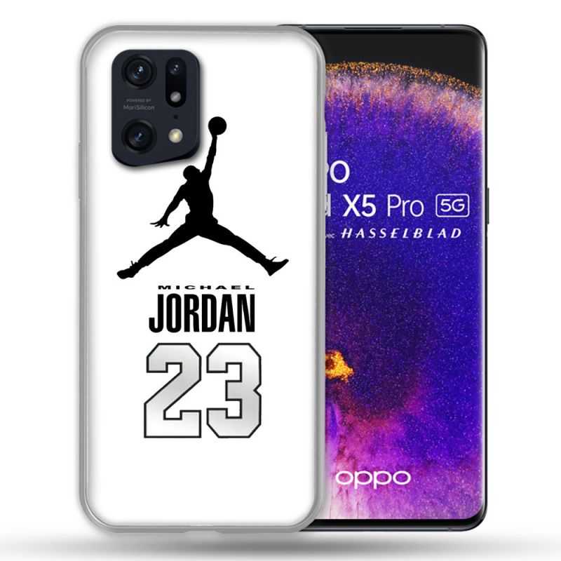 Coque Pour Oppo Find X5 Pro Jordan 23 Blanc