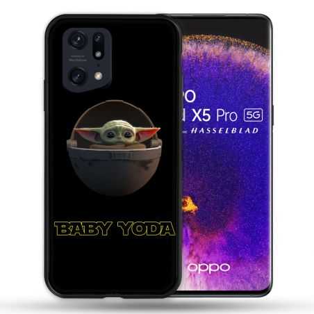 Coque Pour Oppo Find X5 Pro Star Wars - Yoda bebe noir