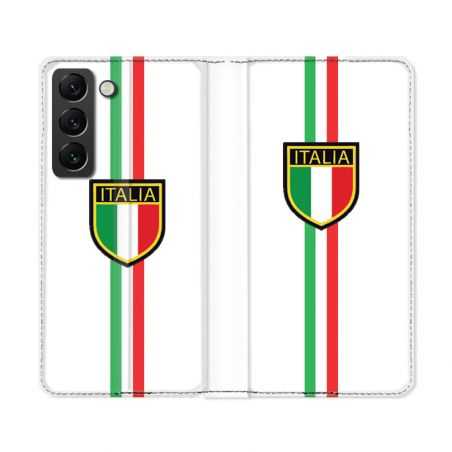 Housse Cuir Portefeuille Pour Samsung Galaxy S22 Ultra Voyage Italie 3 Blanc