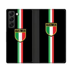 Housse Cuir Portefeuille Pour Samsung Galaxy S22 Ultra Voyage Italie 3 Noir