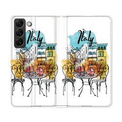 Housse Cuir Portefeuille Pour Samsung Galaxy S22 Ultra Voyage Italie Vintage