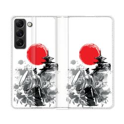 Housse Cuir Portefeuille Pour Samsung Galaxy S22 Ultra Voyage Japon Femme