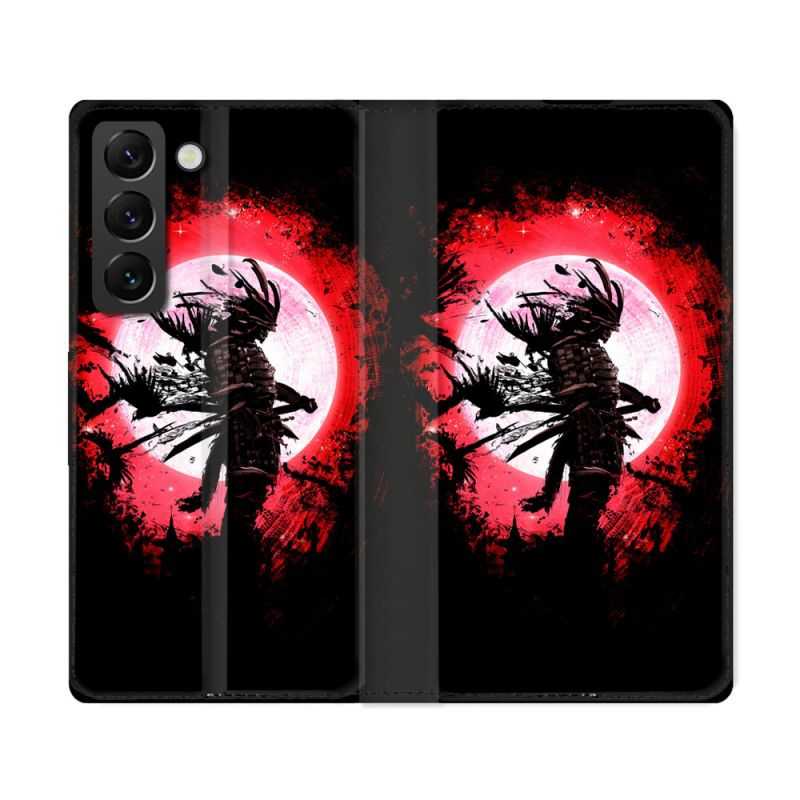 Housse Cuir Portefeuille Pour Samsung Galaxy S22 Ultra Voyage Japon Samourai