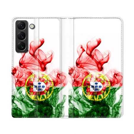 Housse Cuir Portefeuille Pour Samsung Galaxy S22 Ultra Voyage Portugal Flamme