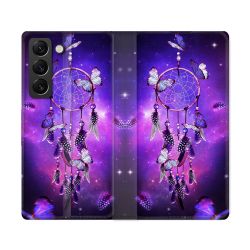 Housse Cuir Portefeuille Pour Samsung Galaxy S22 Ultra Zen Attrape Reve Papillon