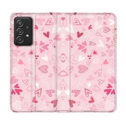 Housse Cuir Portefeuille Pour Samsung Galaxy A33 5G Amour Ptis Coeurs