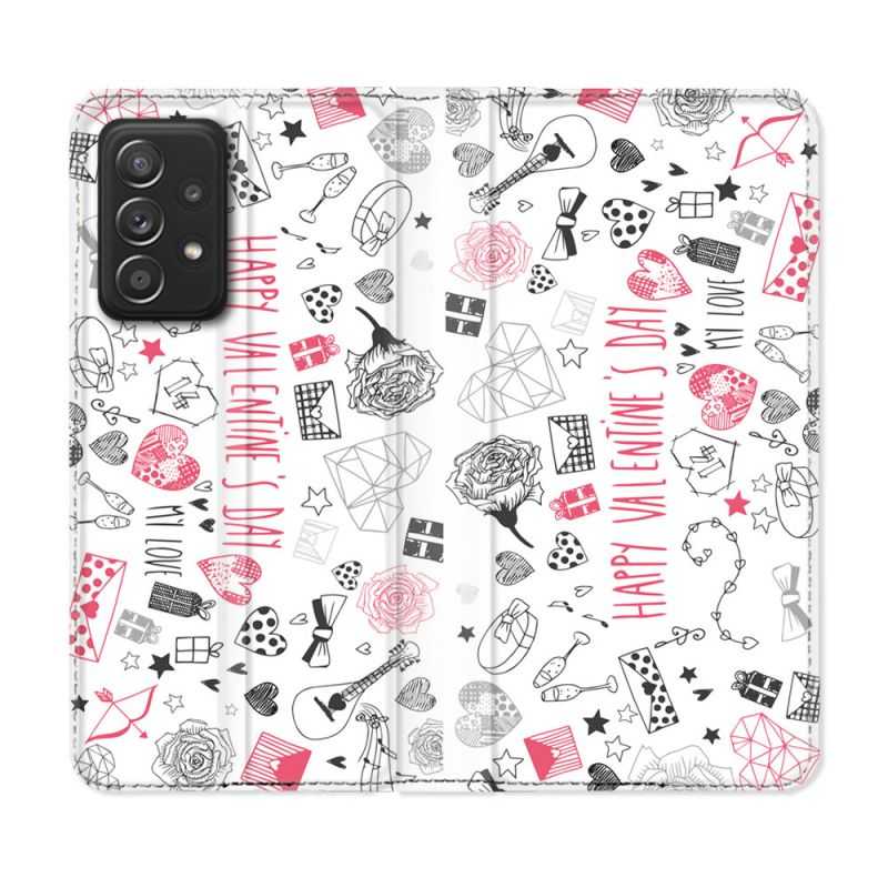 Housse Cuir Portefeuille Pour Samsung Galaxy A33 5G Amour Valentines