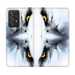 Housse Cuir Portefeuille Pour Samsung Galaxy A33 5G Animal Aigle Royal Blanc