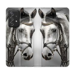 Housse Cuir Portefeuille Pour Samsung Galaxy A33 5G Animal Cheval Blanc