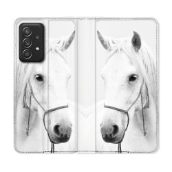 Housse Cuir Portefeuille Pour Samsung Galaxy A33 5G Animal Cheval Cristal